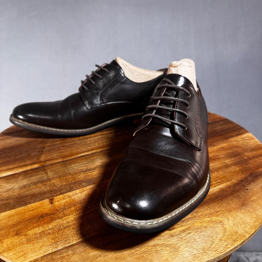 Bruno Marc Prince-16 Mens Dark Brown Derby Dress Shoes Size‎ 10 Brogue Detail
